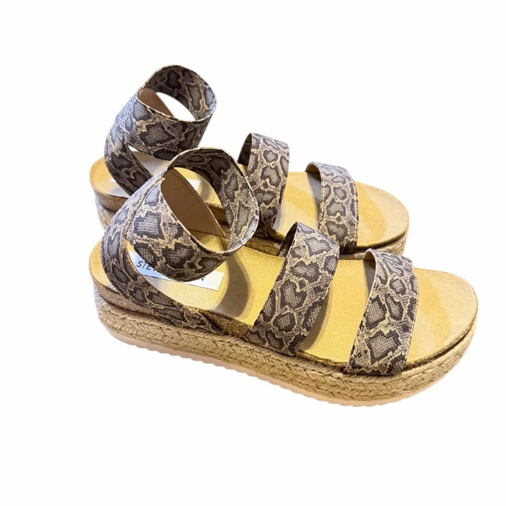 💜🌼NIB STEVE MADDEN KIMMIE BLU SNAKE Espadrille Sandals